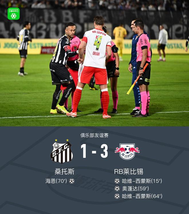 RB萊比錫勝桑托斯，哈維雙響，奧蓬達(dá)破門，3-1